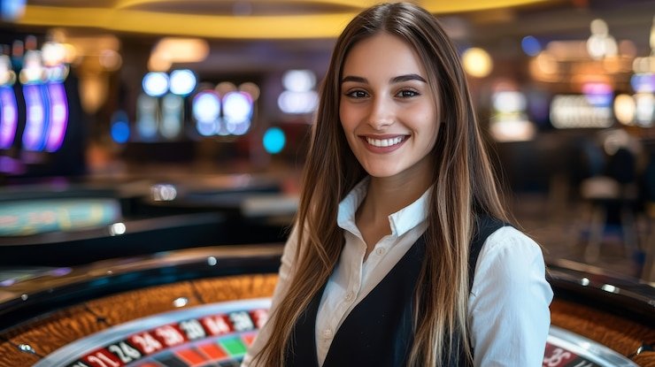 Tampilan live casino cinatoto dengan meja blackjack dan roulette